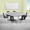 Flash Furniture 60 W, 86 L, 30.25 H, Chrome, Laminate, Particleboard, Plastic, Steel XU-GRP-16CH-A3060CON-60-GY-T-A-GG - alternate 1